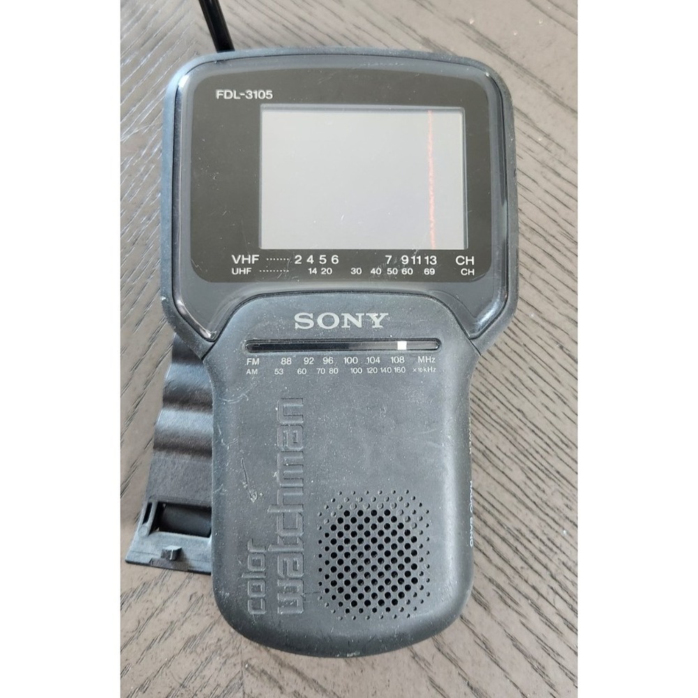 Sony‎ Color Watchman FDL-3105 Portable LCD TV AM FM Stereo Tuner Vintage Black